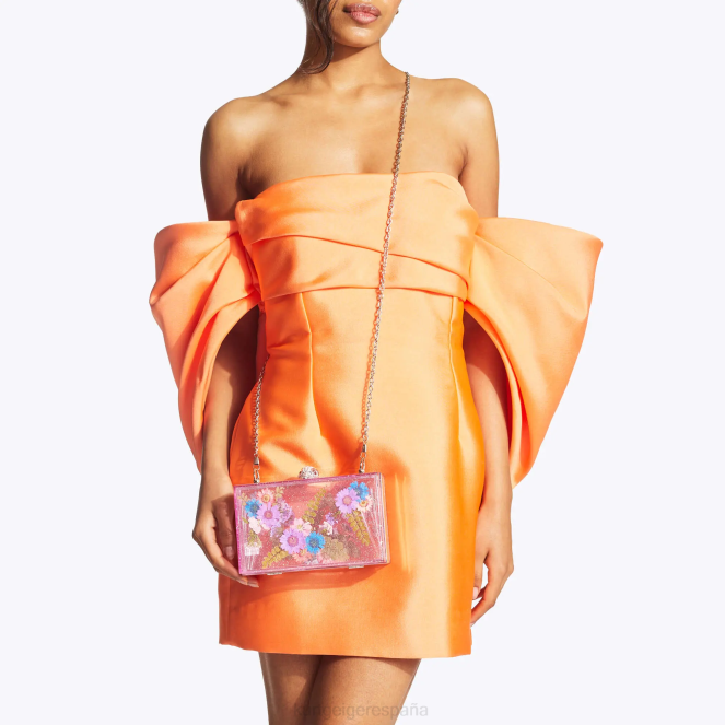 Kurt Geiger mujer bolso de mano con caja de flores de Londres 2LPR477 | bolsas rosa